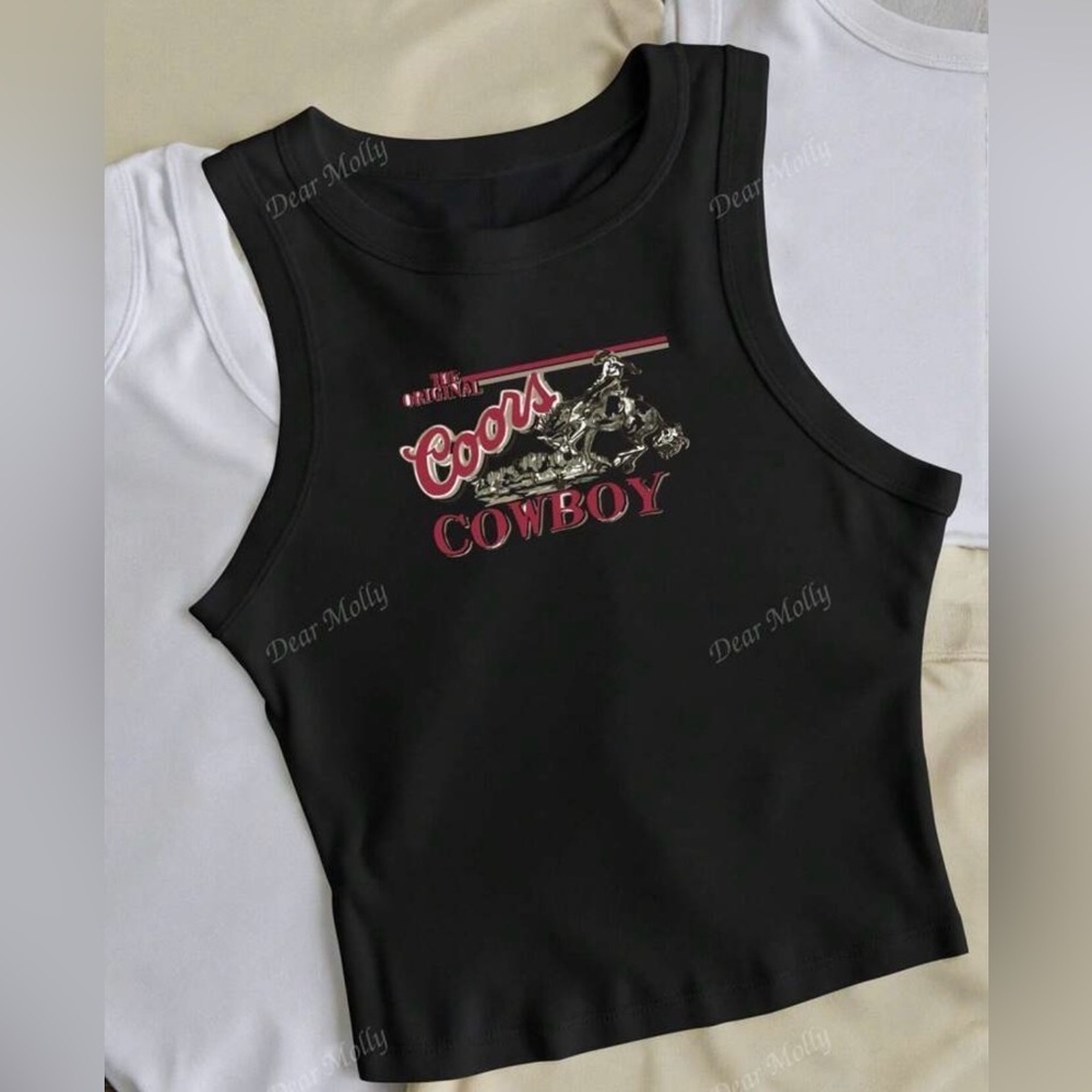 Black Cowboy Graphic Tank Top